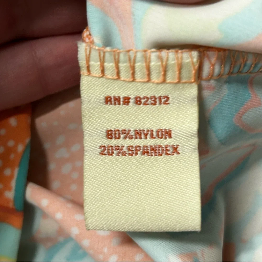 Aryeh Womens Medium Coral & Teal Floral Dress EUC - Picture 3 of 5